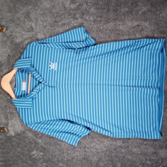 Kjus Mens Heath Polo Striped Golf Outdoors UVP Short Sleeve Shirt Size Large - Picture 2 of 9